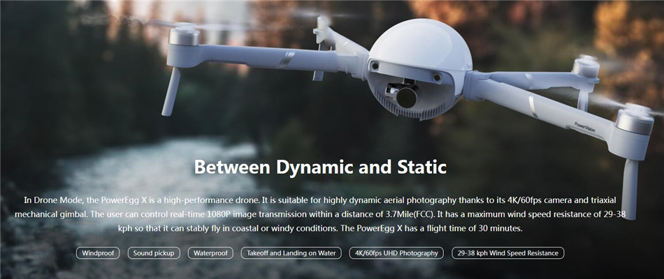 POWERVISON New Arrival PowerEgg X three-axis gimbal 1080P real-time image transmission control distance 6km AI camera mode
