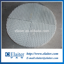 Distillation column corrugated ceramic structured tower packing