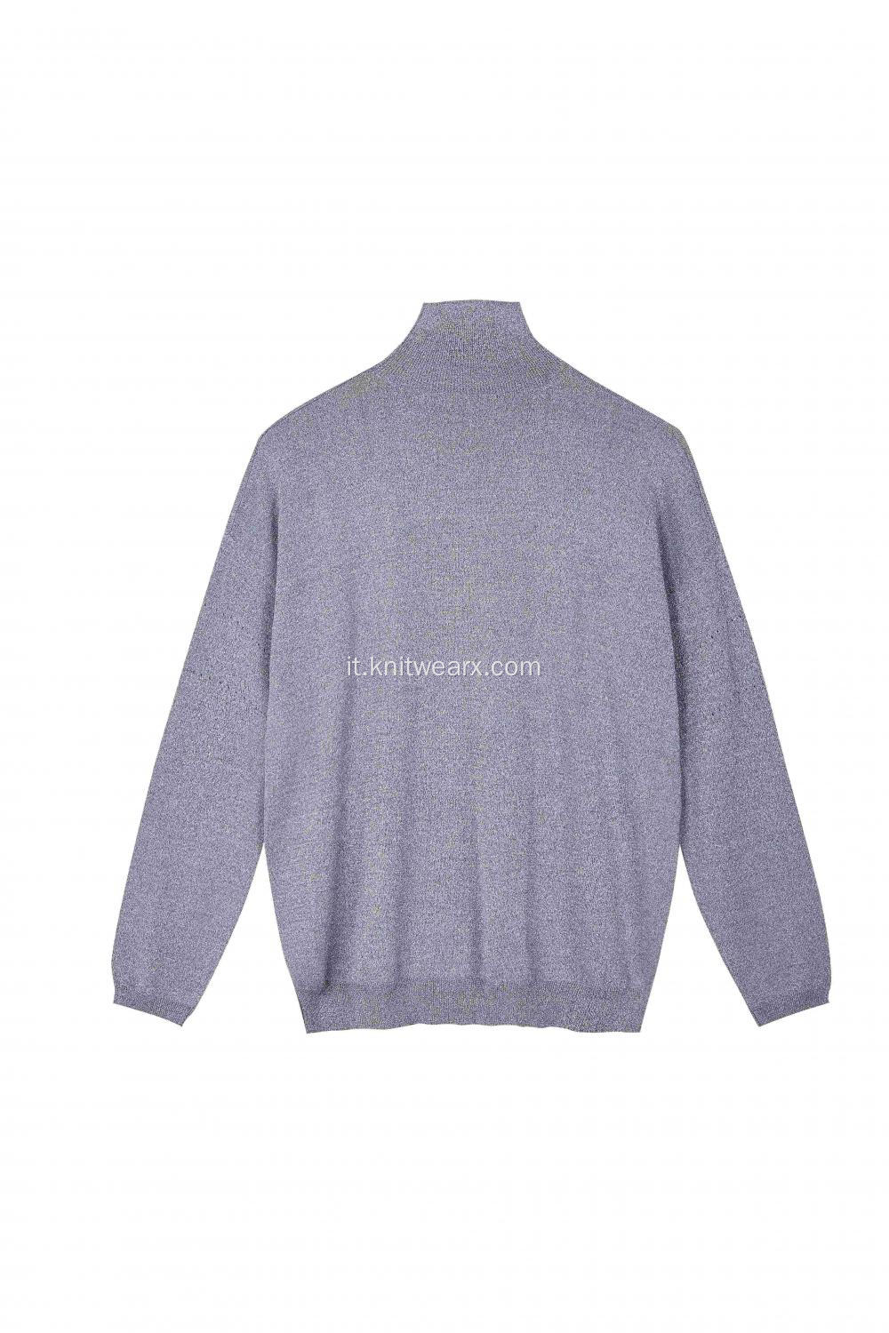 Pullover con collo a lupetto in maglia di lurex da donna