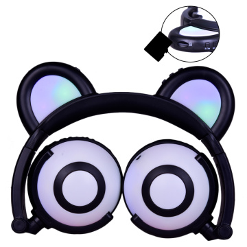 patent cute bear ears headphones with shinning lights