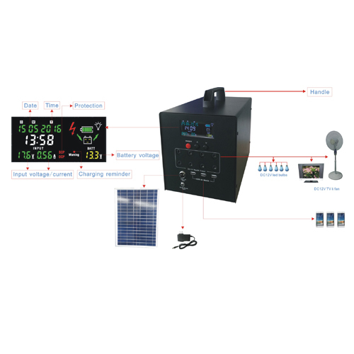 60W ηλιακό σύστημα με οθόνη lcd