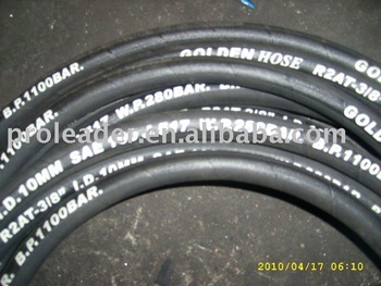 High temperature hydraulic rubbe hose R6 with one high tensile steel fibre rubber