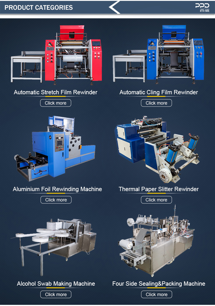 Auto house aluminium foil roll making rewinding machine with two rewinding shaft