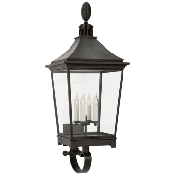 Rosedale Classic Large Bracketed Wall Lantern - Waterproof Black Outdoor Sconce