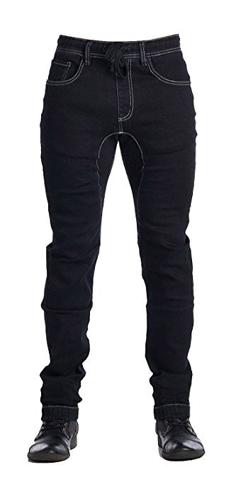 Men's Denim Jogger Pants Black Cotton Denim Pants