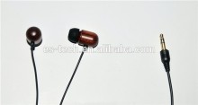 Wooden in ear earphone, Tpe Cord, silver Jack,3mm jack earphone