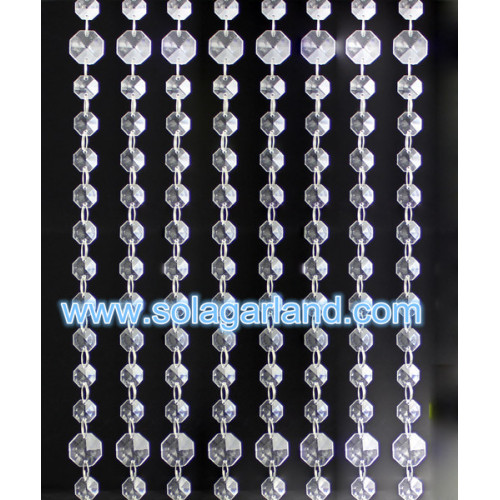 Acrylic Crystal Bead Strand Curtain With Silver Ring Outdoor Christmas Party Decorations