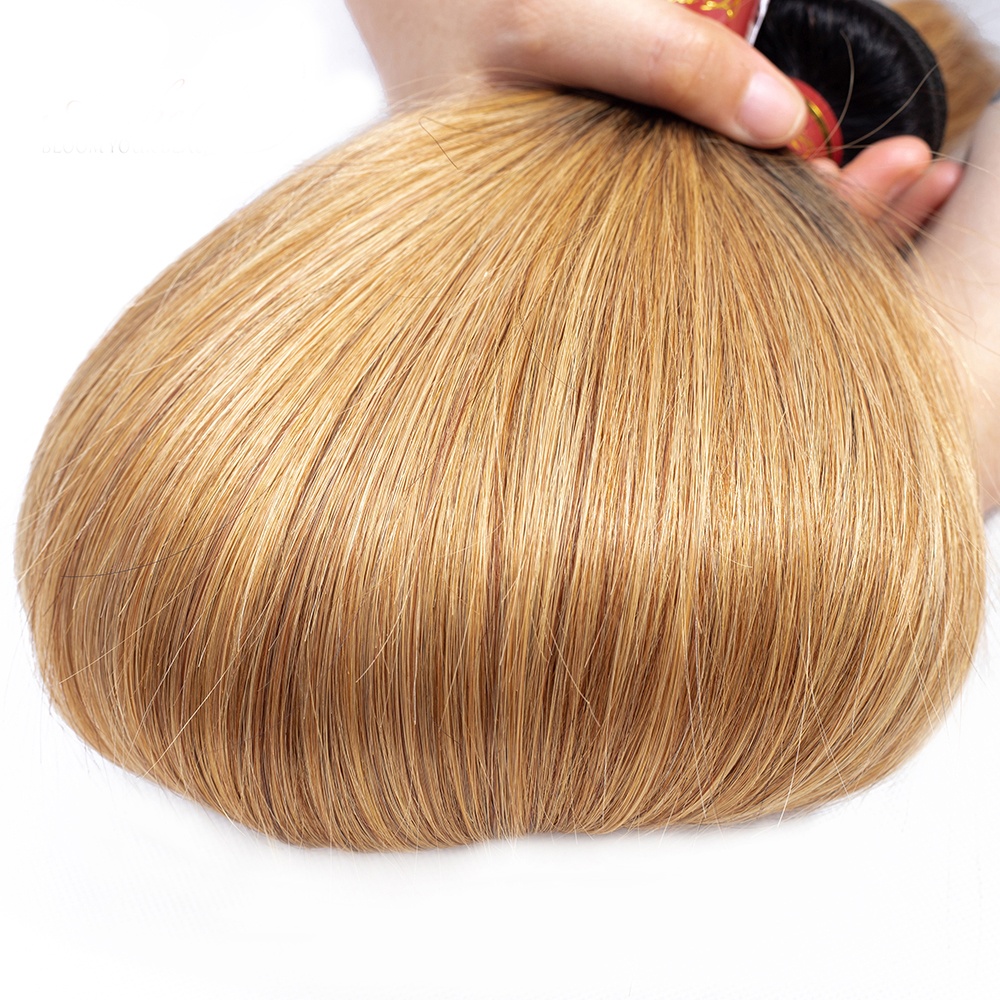 Huashuo 50% OFF Ombre 100% Cuticle Aligned Mink Brazilian Virgin Straight Human Hair Weave And Thin Skin Lace Front Frontal