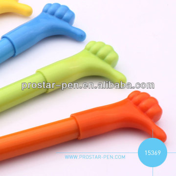 Finger shape plastic ball pen hot sale