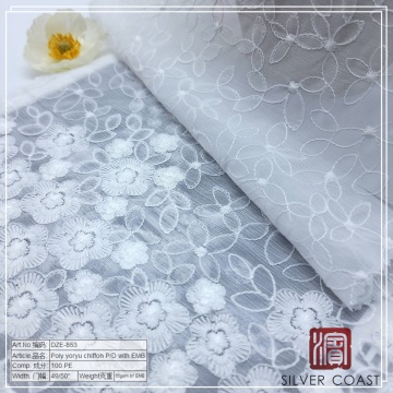 poly yoryu chiffon p/d with embroidery
