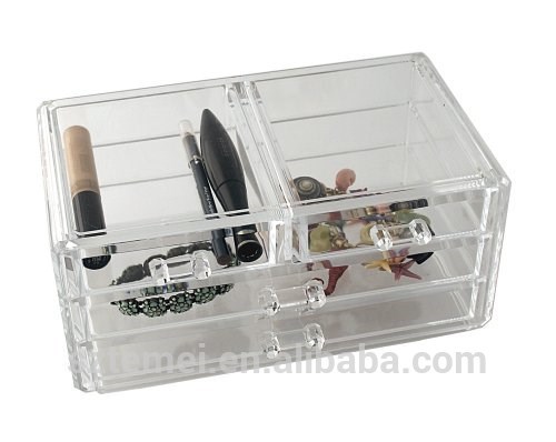 manufactor of tier stackable cosmetic makeup clear acrylic storage drawers