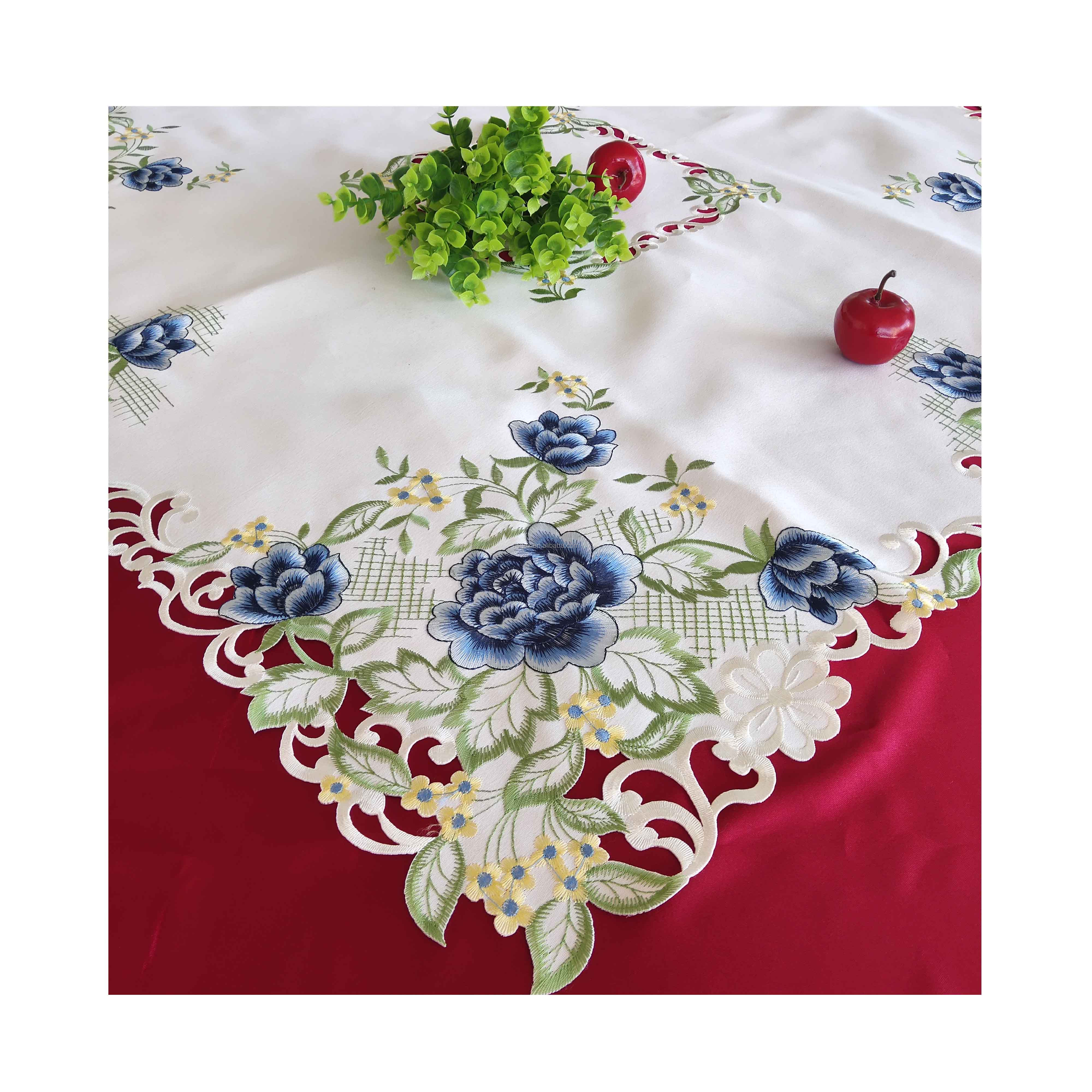 Hot Selling Easter Embroidery cutwork table cloth