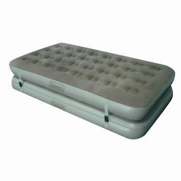 Inflatable cushions bed, 2-in-1 camping mattress and in-home flocked air bed, comfortable flocked