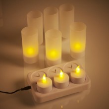 Enlighten flameless rechargeable LED tealight candle