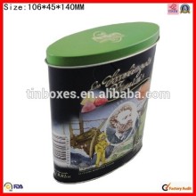 wholesale metal perfume oval cookie tin box