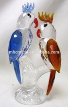 Parrots on a Perch Crystal Figurine MH-D0426