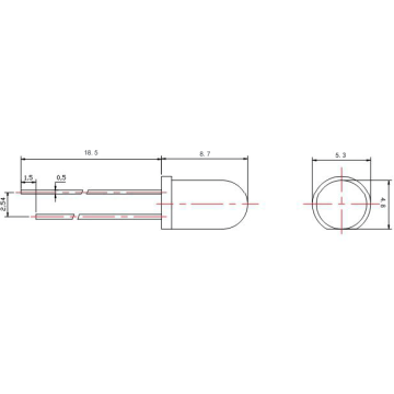 5mm White LED Clear Lens Short Pins