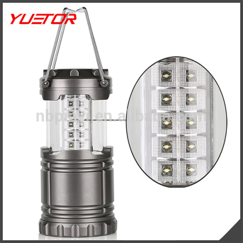 YUETOR Ultra Bright Portable LED Camping Lantern Flashlights (Black, Collapsible)