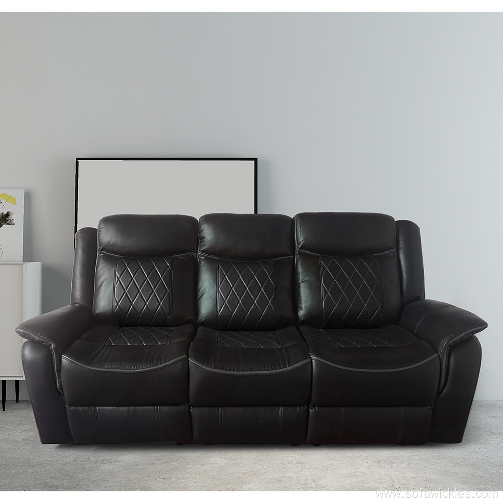 Modern Home Furniture Leather Reclining Sofa Set