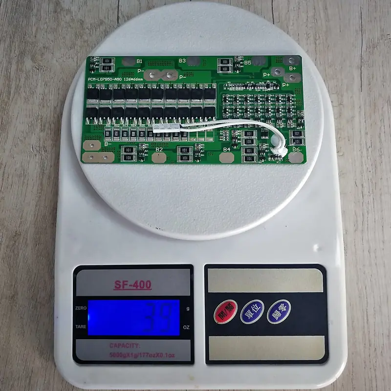 7s 50A PCM BMS for 24V 25.2V 25.9V Li-ion/Lithium/ Li-Polymer 21V 22.4V LiFePO4 Battery Pack Size L126*W65*T6mm (PCM-L07S50-A90)