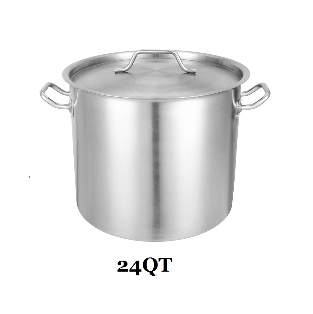 24qt Stainless Steel Covered Stock Pot