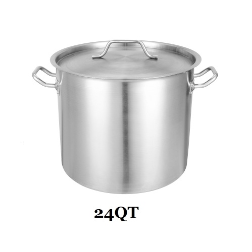24QT Stainless Steel Covered Stock Pot
