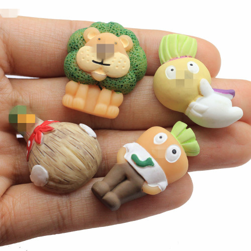 Kawaii Resin Vegetable Animals Flatback Cartoon Figures for Baby Κοσμήματα