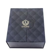 Luxury Black Double Foldable Wine Packaging Paper Box