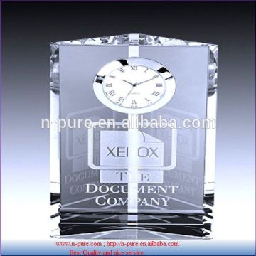 crystal desk decoration crystal gifts K9 crystal clock ,Personalized Crystal Clock Factory