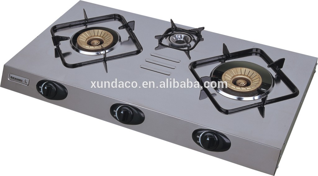 Ultra Slim Stainless Steel 3 Burners Gas Stove