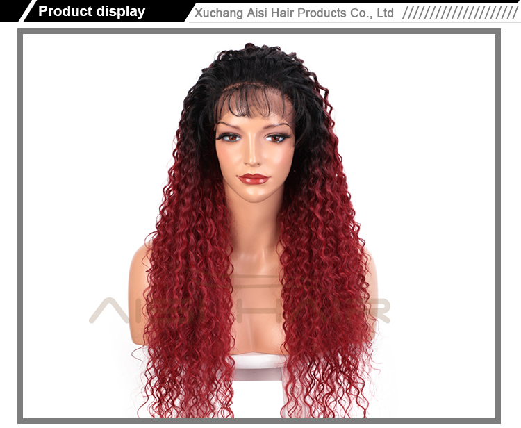 Aisi Hair 13x6 Long Wavy Ombre Red Dark Root Wig Kinky Curly Wave Lace Frontal Wig Cosplay Front Lace Hair Wigs For Black Women