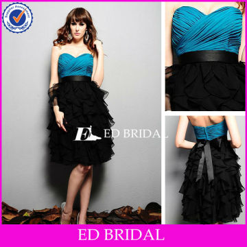 Elegant Blue And Black Chiffon Evening Dresses France