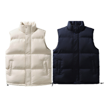 OEM Custom Logo Hooded Bubble Puffer Vest Jacket for Men