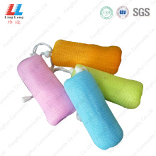 Long single belt bath sponge