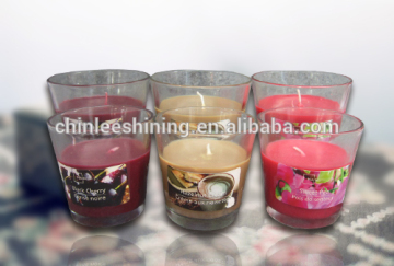 color glass cup candles / fruit glass candles