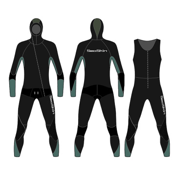 Seaskin Neoprene Hooded 6/5mm Two Pieces Diving Wetsuits