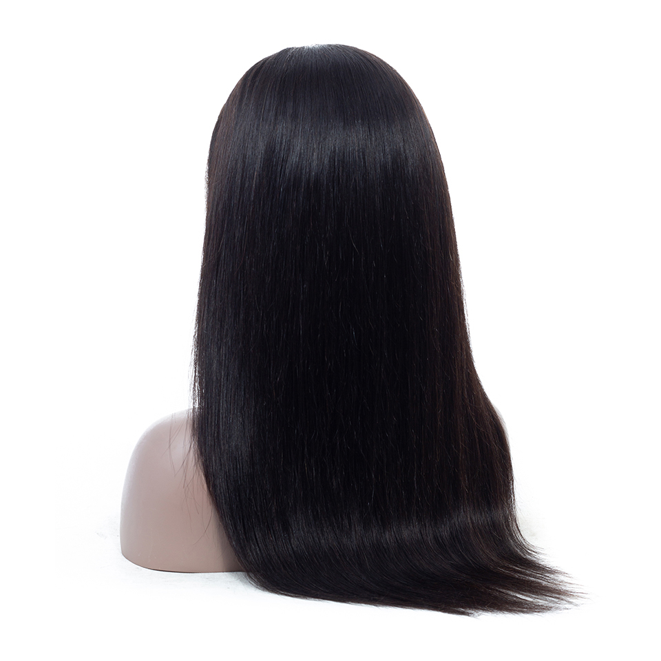 New arrival virgin brazilian hair weave straight 4*4 lace closure human hair already made lace wig 100% human hair bundles wig