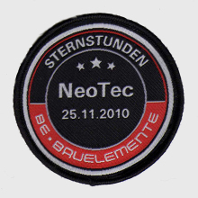 Round Shape Sew on Custom Woven Badges for Clothing