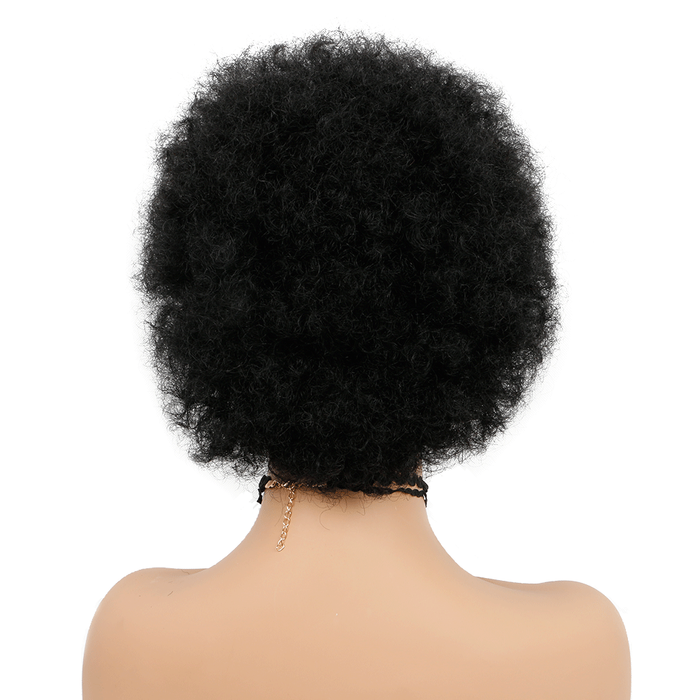 Top quality Brazilian glueless kinky afro short curly  Afro wig human hair wigs