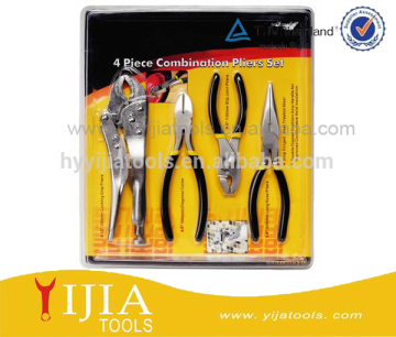 4PC Locking grip pliers & Slip-joint pliers & combination pliers set