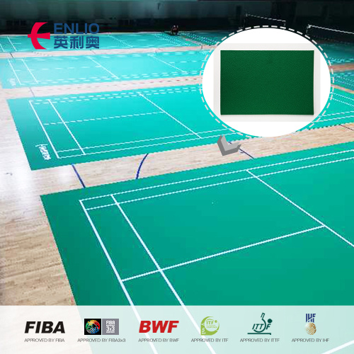 waterdichte hoge rebound badmintonmat pvc sportvloeren