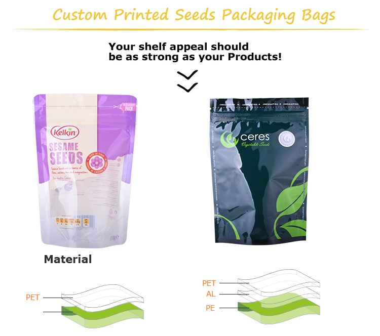 100% compostable kraft paper seed bag 