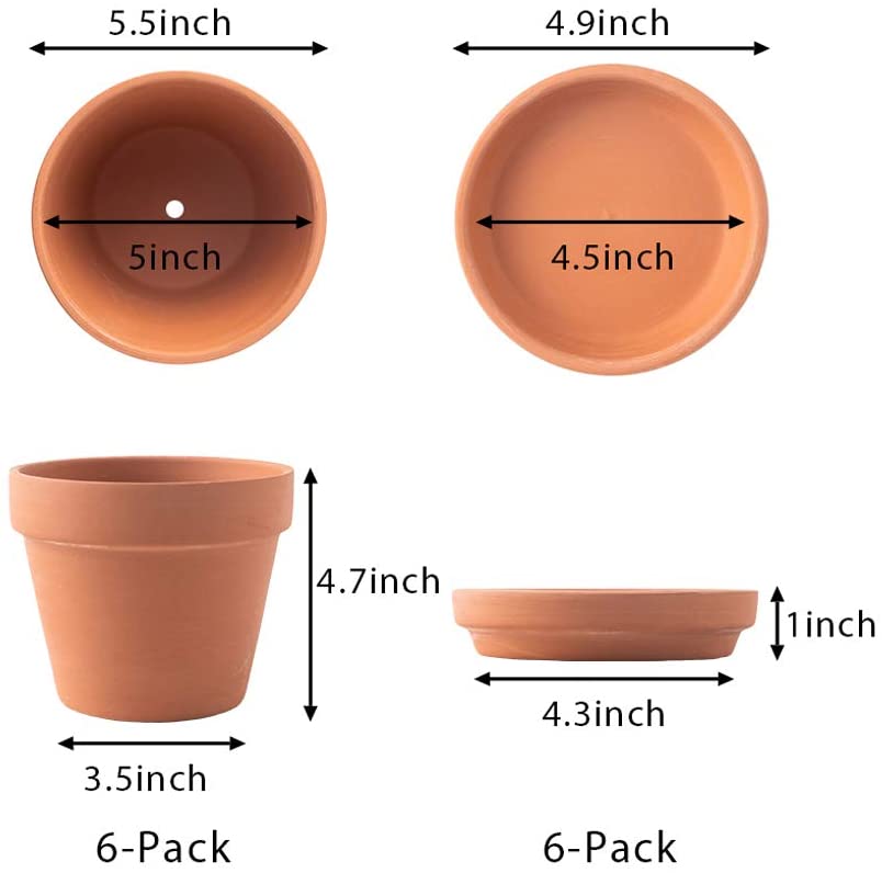 5 1/2 pouces en céramique en poterie en poterie