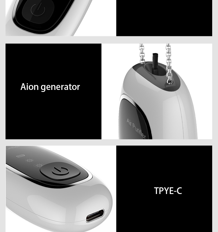 personal filter ionic anion generator negative disinfection hepa mini oem portable ionizer ion purifier necklace air purifiers