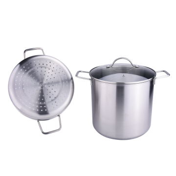 Two layer stainless steel steamer pot cookware