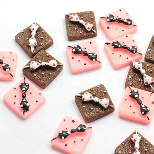 2019 nowy Kawaii Flatback Candy żywiczne kaboszony-19mm śliczne czekoladowe truskawkowe słodkie cukierki deserowe żywiczne Cabochons Flatback