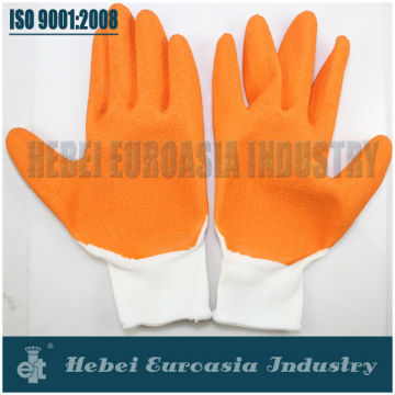 Orange Latex Coated Work Gloves