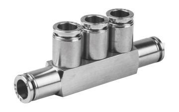 Stainless steel five way manifold fitting