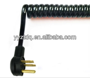 spiral cable with ul/usa power plug