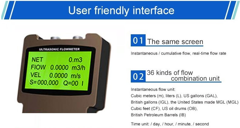 Ultrasonic Flowmeter Water Battery Operated Flow Meter